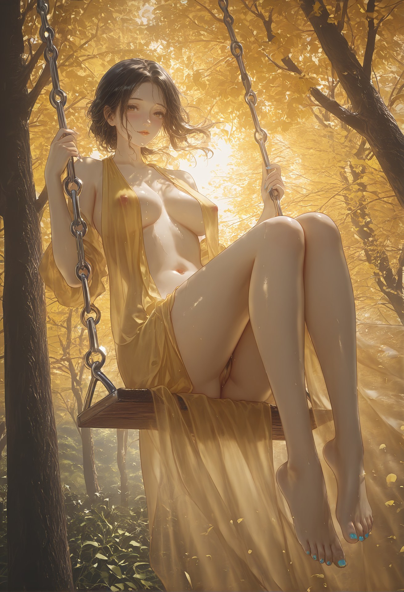 AI Porn - 黄蓉：金纱森林露穴古风图集 30P