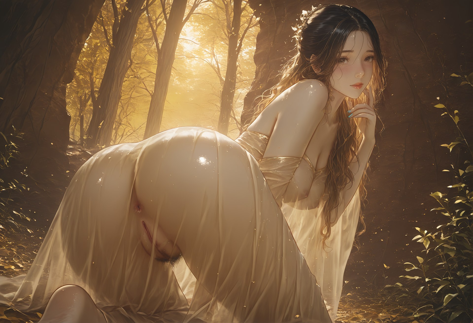 AI Porn - 黄蓉：金纱森林露穴古风图集 30P