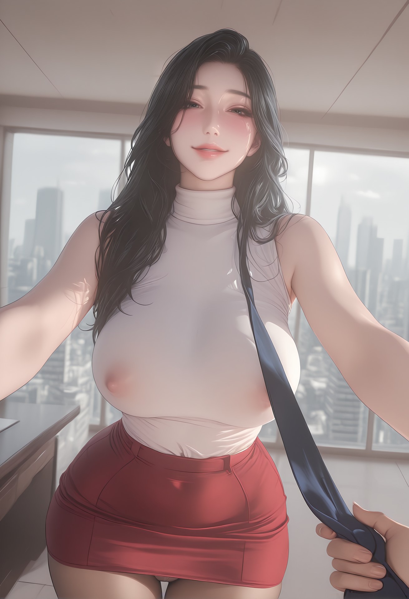 AI Porn - 轻熟风秘书和私人飞机：空姐制服黑丝图集 152P