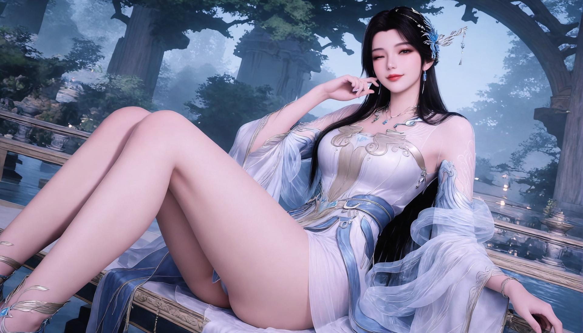 AI Porn - 遮天 安妙依：白纱面纱全裸露穴图集 412P