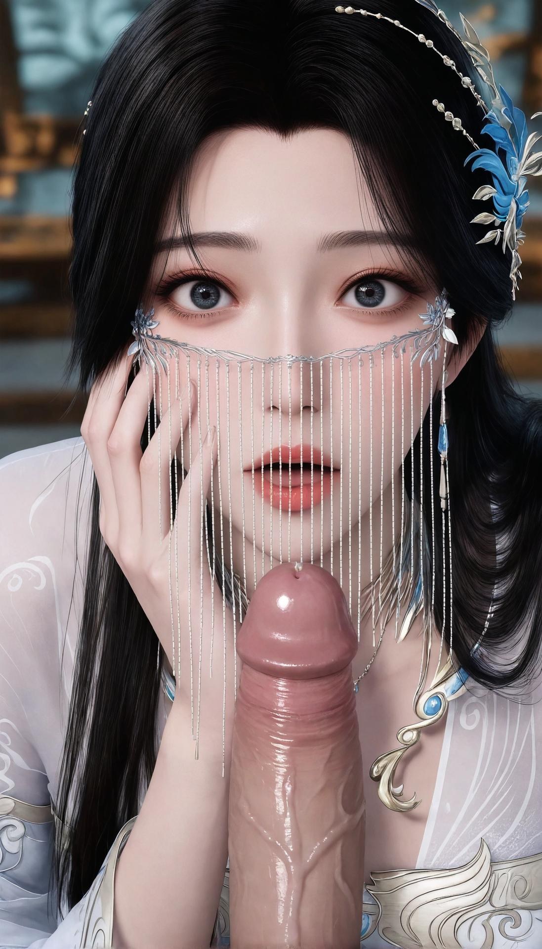 AI Porn - 遮天 安妙依：白纱面纱全裸露穴图集 412P