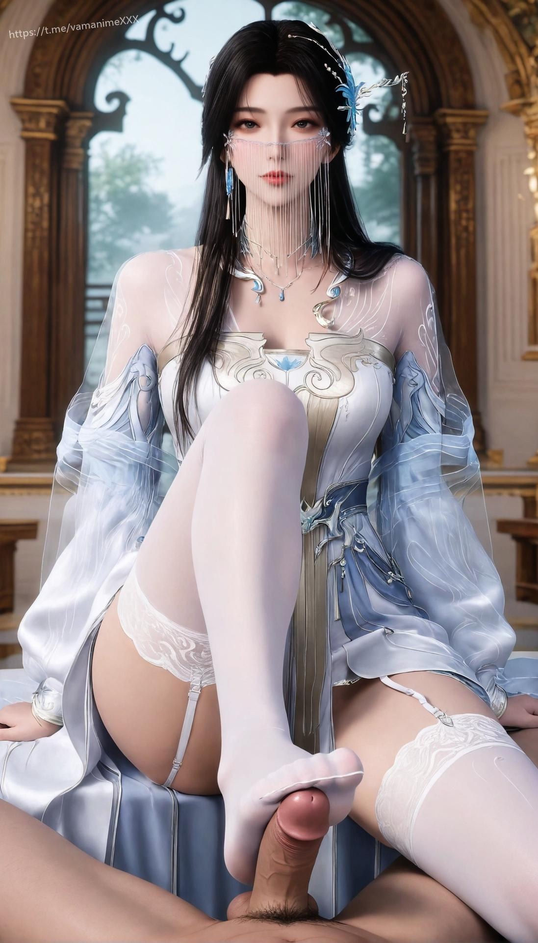 AI Porn - 遮天 安妙依：白纱面纱全裸露穴图集 412P