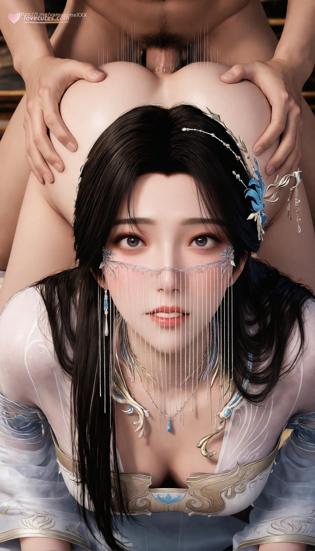 AI Porn - 遮天 安妙依：白纱面纱全裸露穴图集 412P