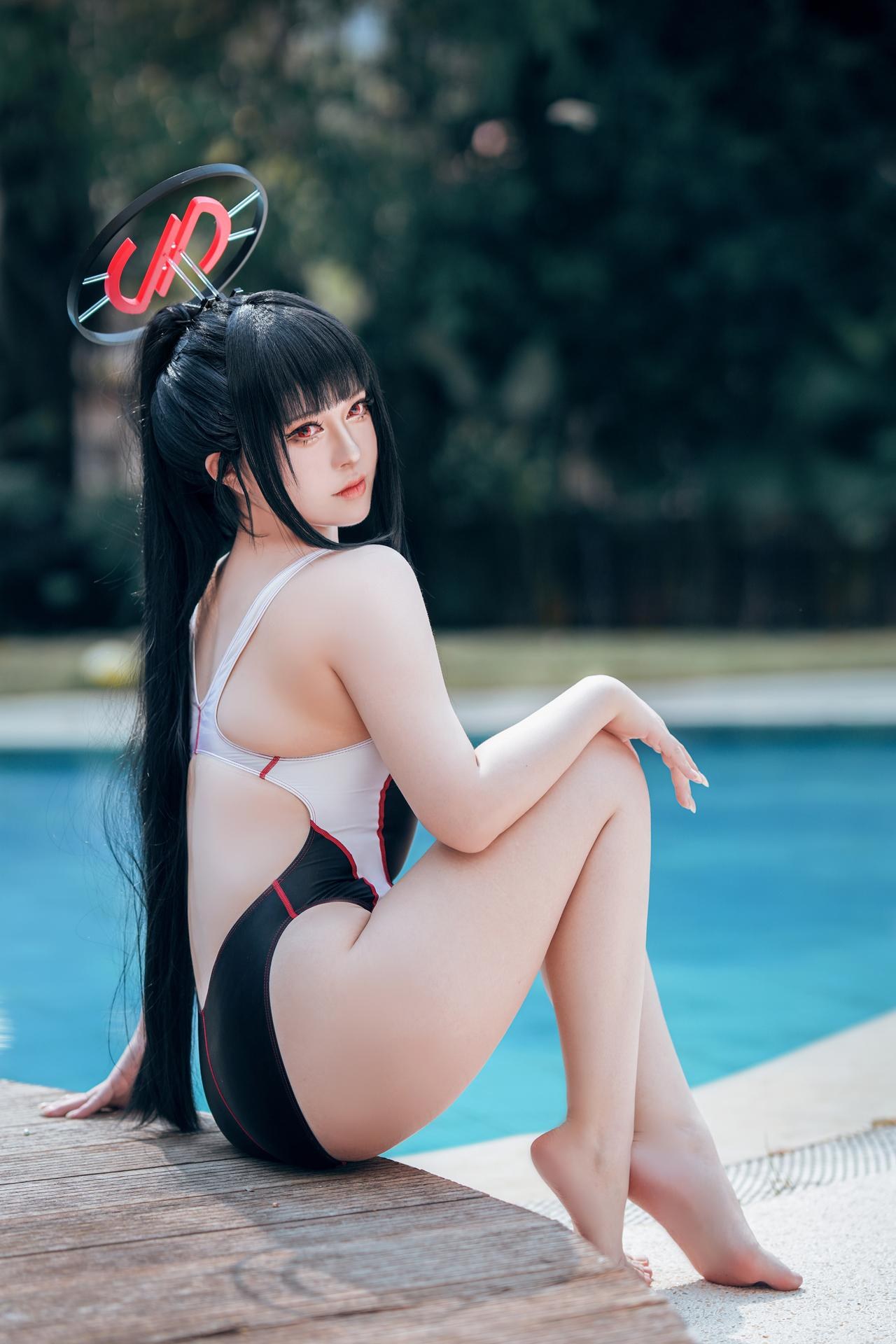 [cosplay] 半半子 - 蔚藍檔案 調月莉音：竞泳美腿大尺度 64P5V