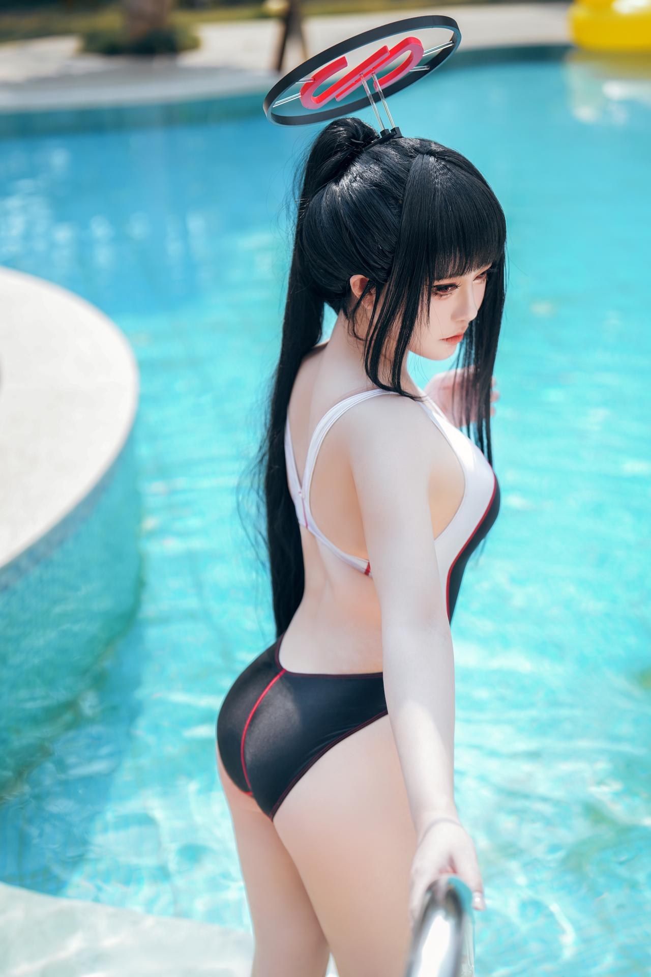 [cosplay] 半半子 - 蔚藍檔案 調月莉音：竞泳美腿大尺度 64P5V