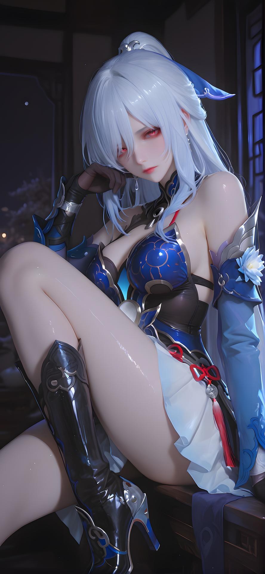 AI Porn - 崩坏星穹铁道 镜流：白发全裸露穴图集 177P