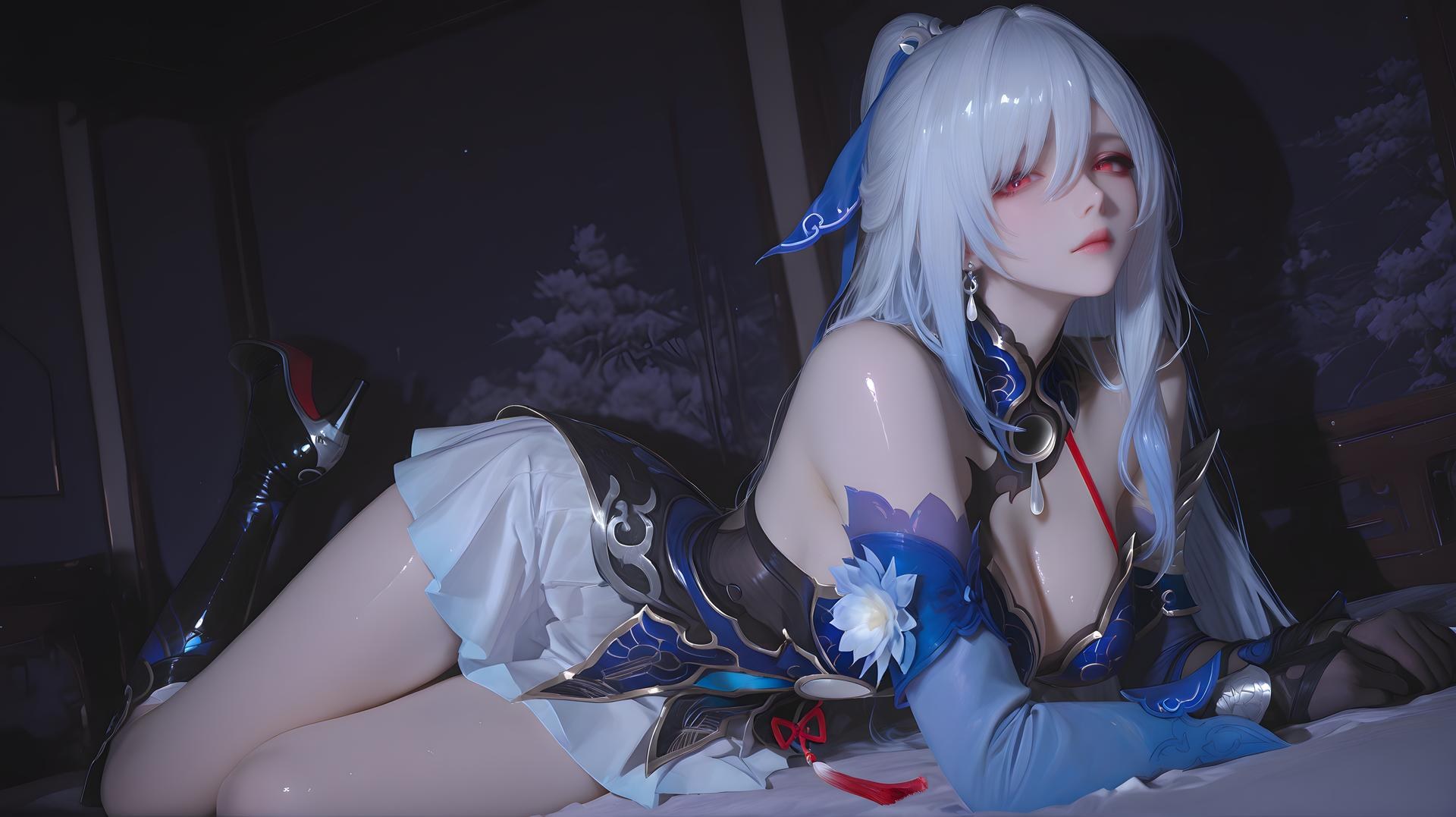 AI Porn - Honkai Star Rail Jingliu ผมขาวนู้ด แกลเลอรี AI ผู้ใหญ่ 177P