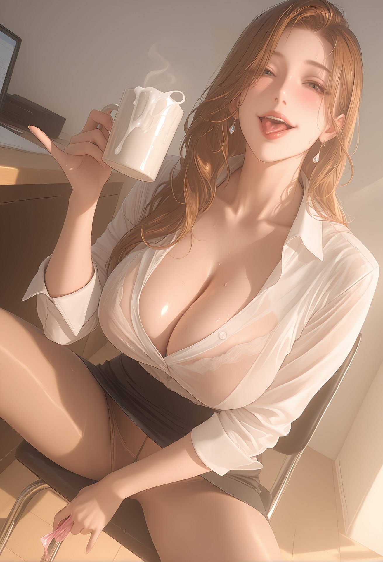 AI Porn - 少爷的秘书：白衬衫OL制服办公室图集 149P