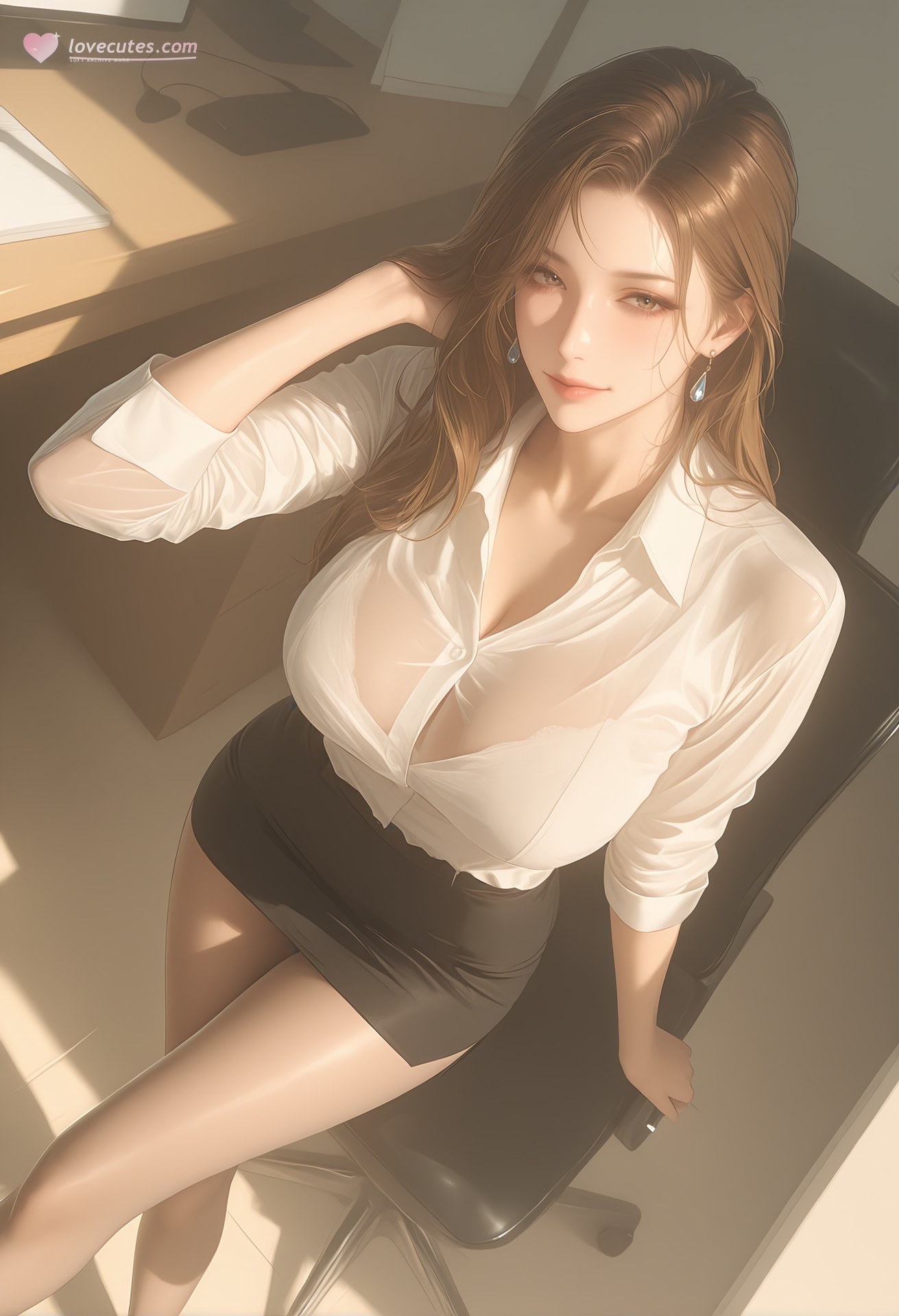 AI Porn - 少爷的秘书：白衬衫OL制服办公室图集 149P