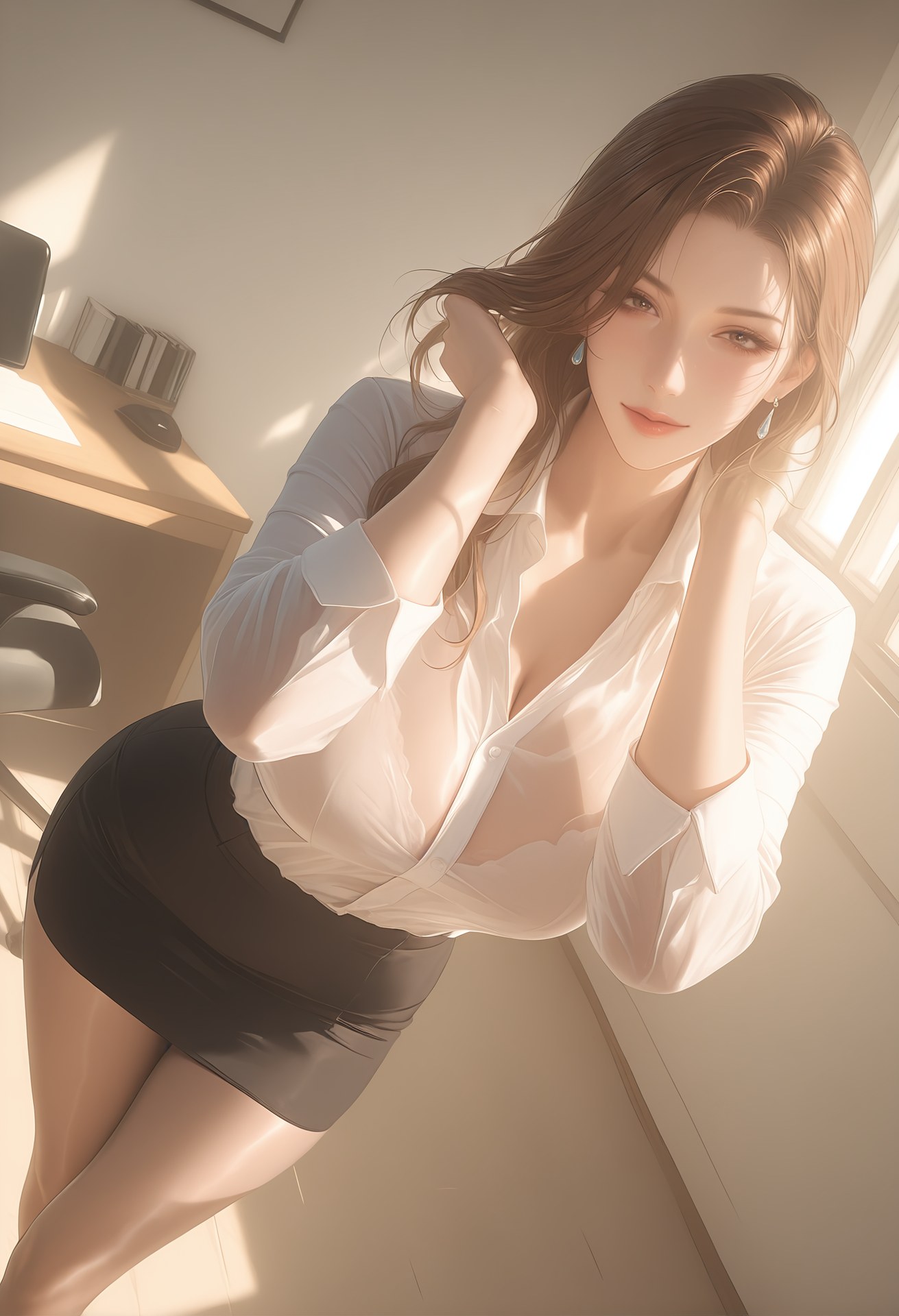 AI Porn - 少爷的秘书：白衬衫OL制服办公室图集 149P