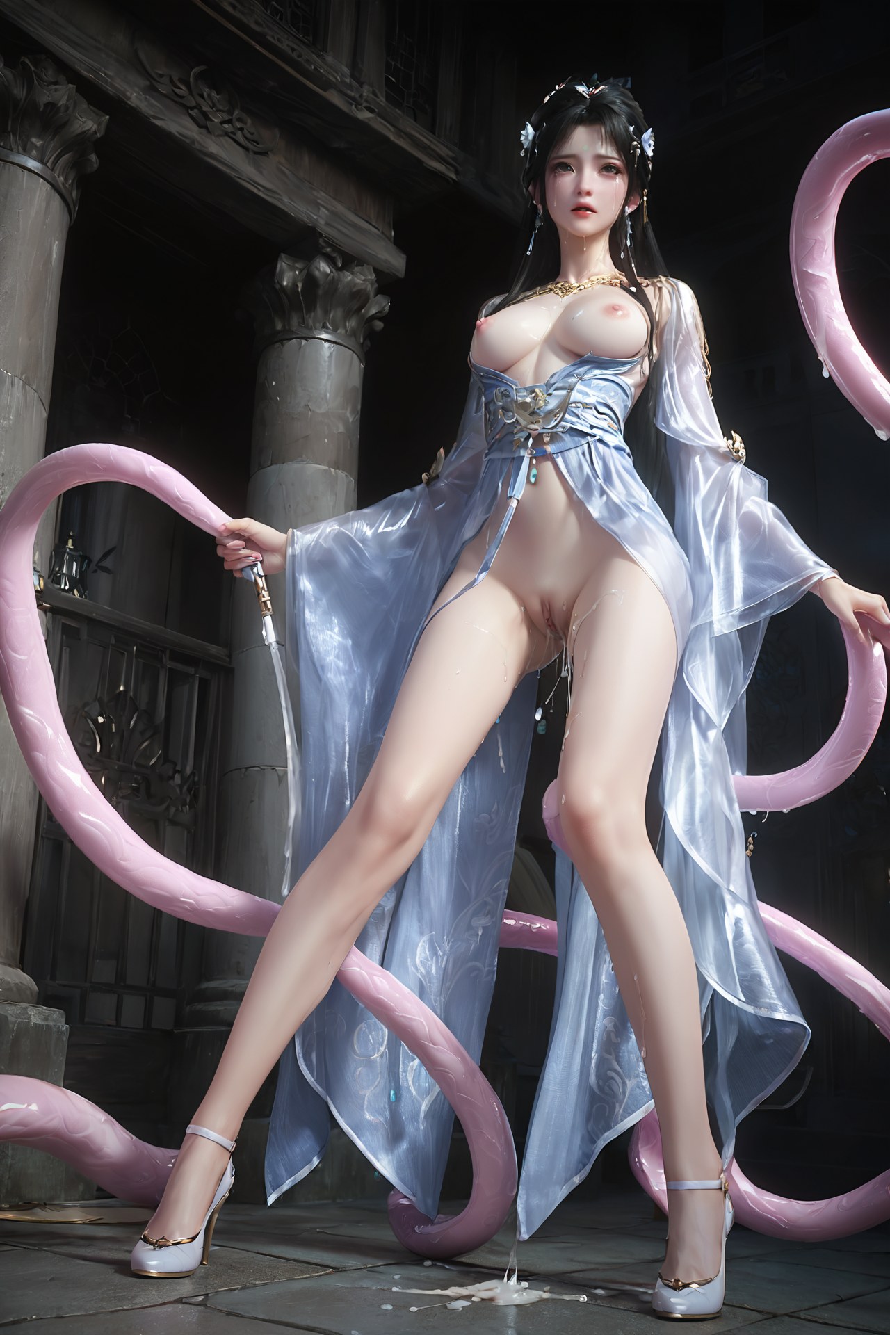 AI Porn - ชิงอี ชุดเซียนฟ้าขาวถุงน่องขาว 705P