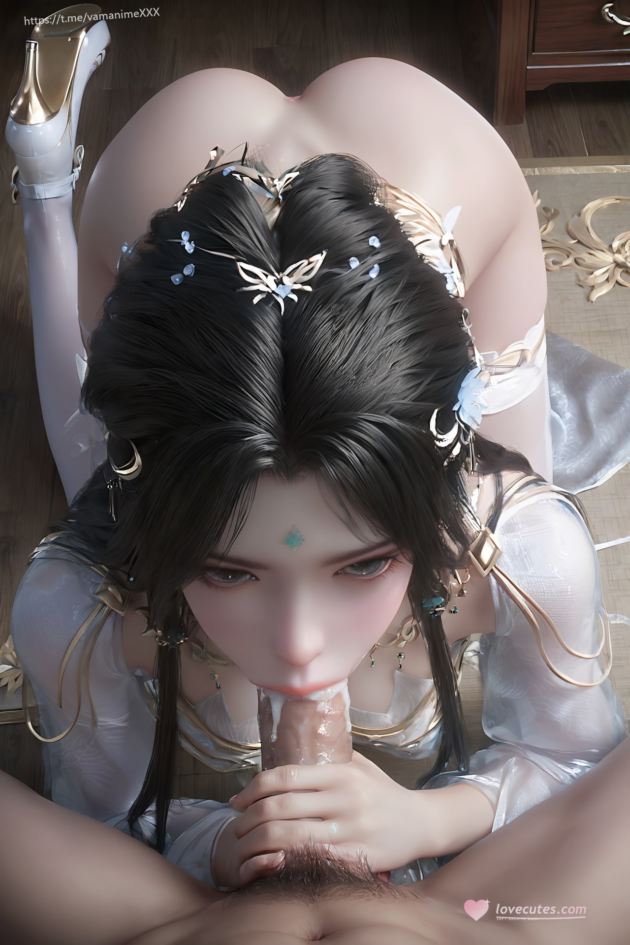 AI Porn - 完美世界 清漪：白藍仙裙白絲觸手交合圖集 705P