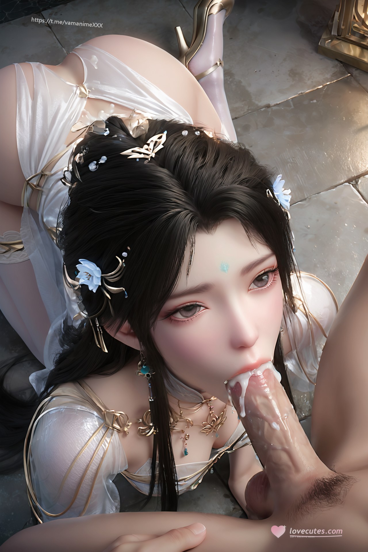 AI Porn - 完美世界 清漪：白藍仙裙白絲觸手交合圖集 705P