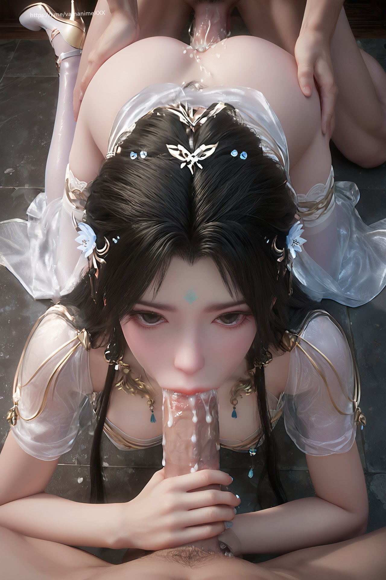 AI Porn - 完美世界 清漪：白藍仙裙白絲觸手交合圖集 705P