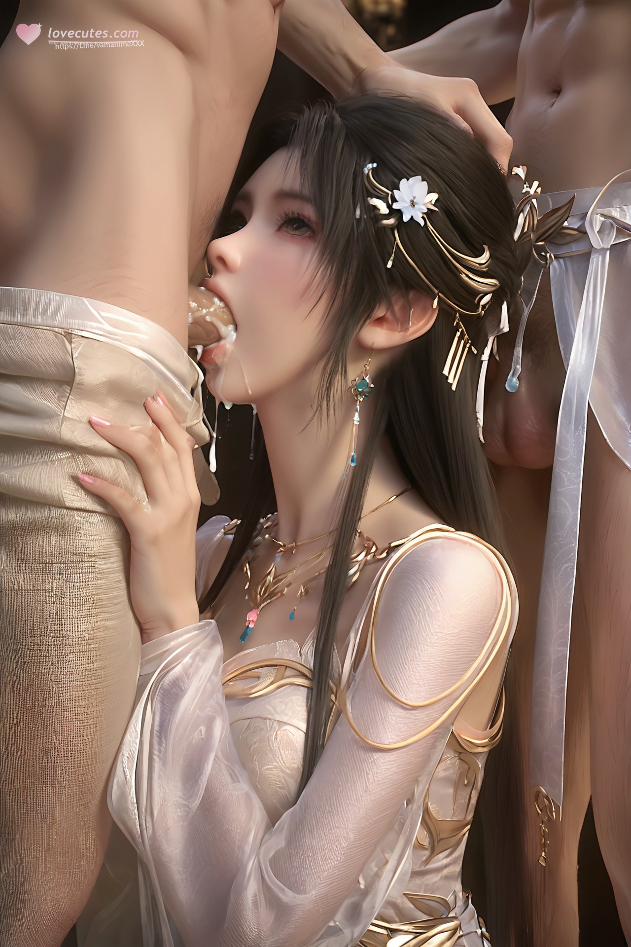 AI Porn - 完美世界 清漪 青白仙裙白ストッキングAI成人画像集 705P