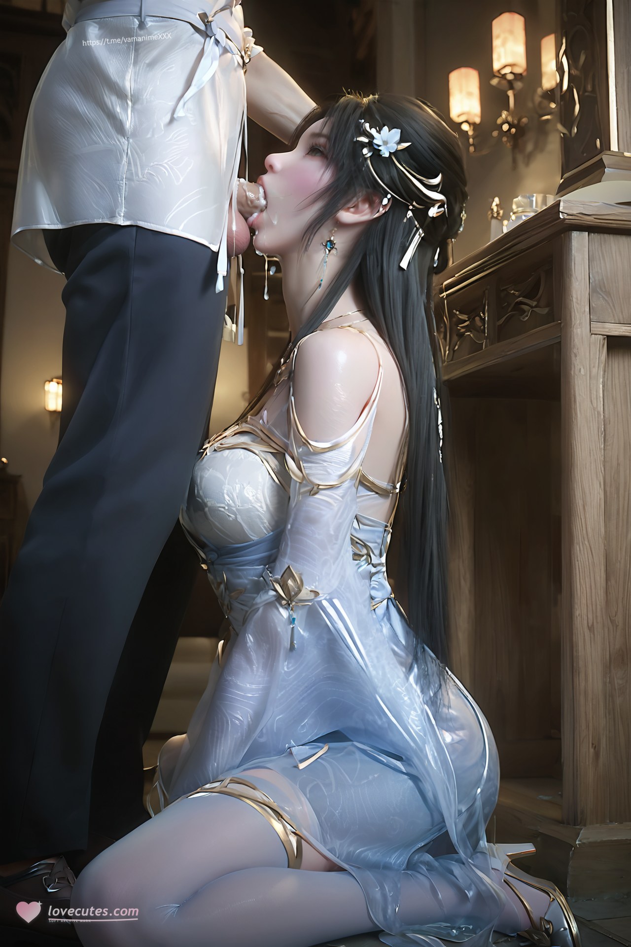 AI Porn - 完美世界 清漪 青白仙裙白ストッキングAI成人画像集 705P
