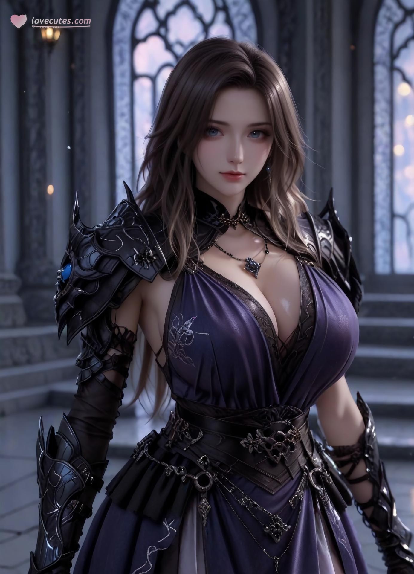 AI Porn - 格雯德琳：暗紫盔甲教堂露穴图集 124P