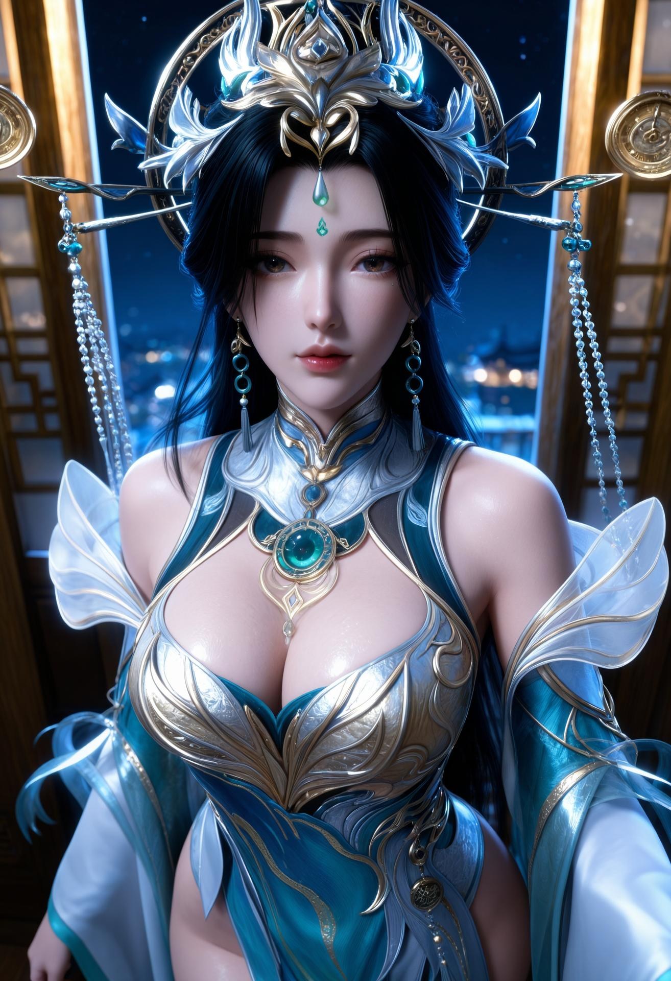 AI Porn - 完美世界 柳神：青金宫装夜景交合视频图集 186P15V