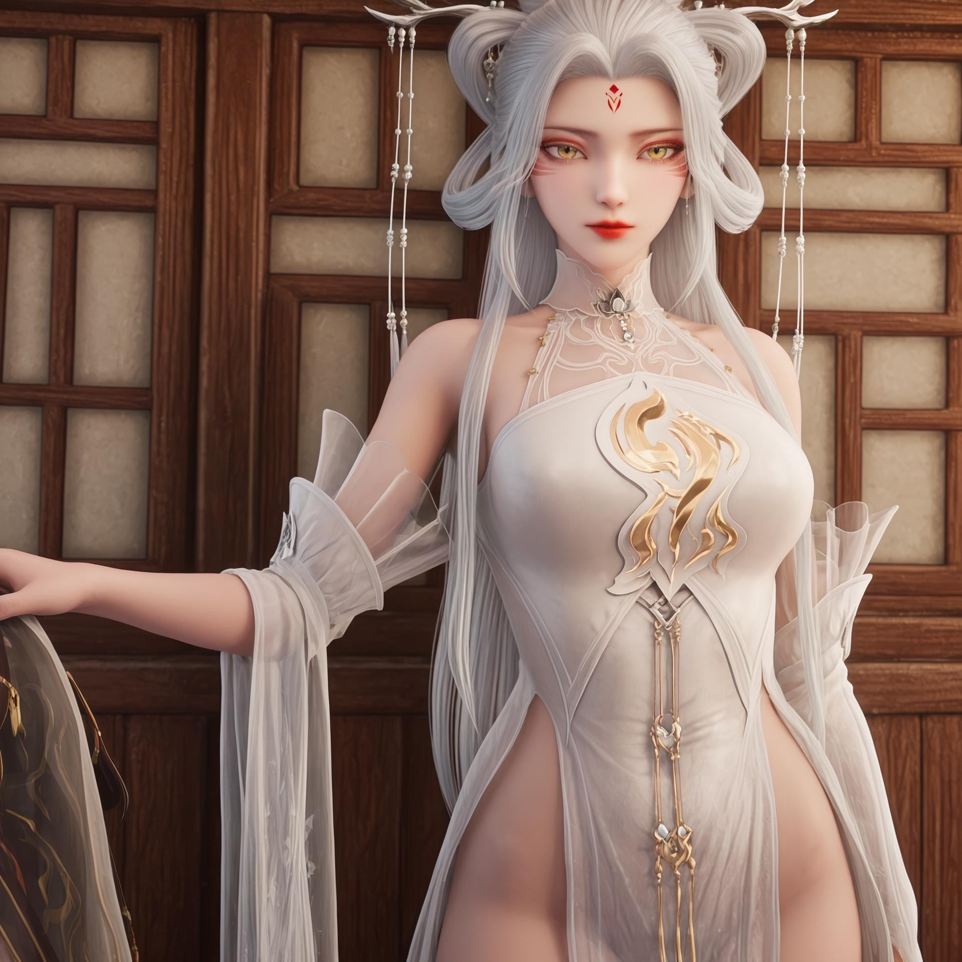 AI Porn - 新小白：白发仙侠巨乳露穴图集 206P